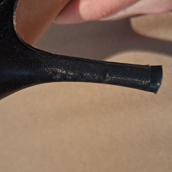 ♻️DONATED♻️ Badgley Mischka Open-Toe Heels, Bow Embellishments, Black, Size 6 - Picture 8 of 9